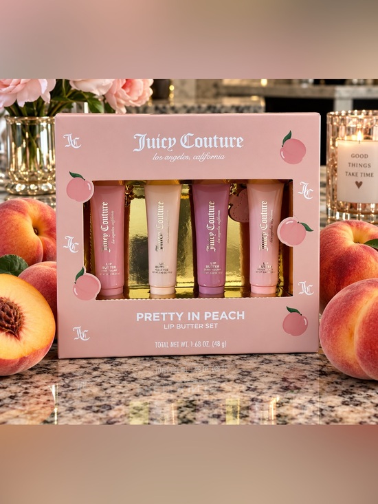 Juicy Couture Other - Juicy Couture Pretty in peach Lip Butter Set of 4 w/ charms
